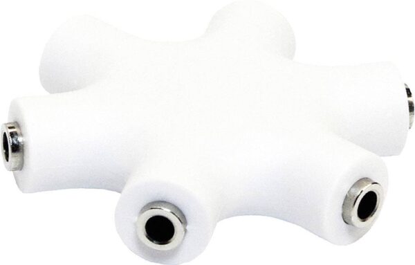 ADATTATORE SPLITTER AUDIO A 6 VIE 3,5MM.
