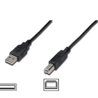 CAVO USB 2.0 CONNETTORI A-B, LUNGHEZZA MT. 5 COLORE NERO