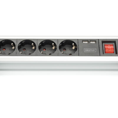MULTIPRESA DA TAVOLO 4 PRESE SCHUKO, 2 PRESE USB, INTERRUTTORE E SPINA TEDESCA