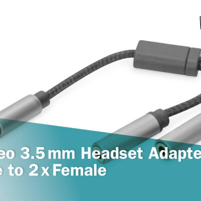 DIGITUS Adattatore audio per cuffie, da connettore jack da 3,5 mm a 2 prese da 3,5 mm