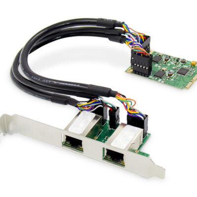 GIGABIT ETHERNET A 2 PORTE MINI PCI EXPRESS CARD SINGLE LANE, LOW PROFILE BRACKET, REALTEK CHIPSET