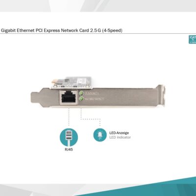 DIGITUS Scheda di rete Gigabit Ethernet PCI Express 2.5G (4 velocità)