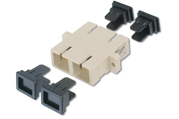 ADATTATORE PER FIBRA OTTICA CON CONNETTORI SC-SC DUPLEX FEMMINA/FEMMINA OM2