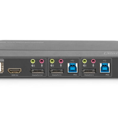 SWITCH KVM DIGITUS 2 PORTE 4K60Hz, 2 x DP in, 1 x DP/HDMI out