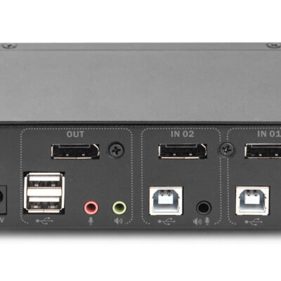 DIGITUS Switch KVM, 2×1 DP, DP Out, USB