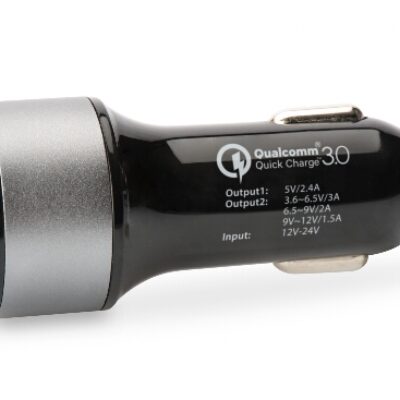 CARICABATTERIA PER AUTO QUICK CHARGE 3,0 2 PORTE 3 AMPERE MAX