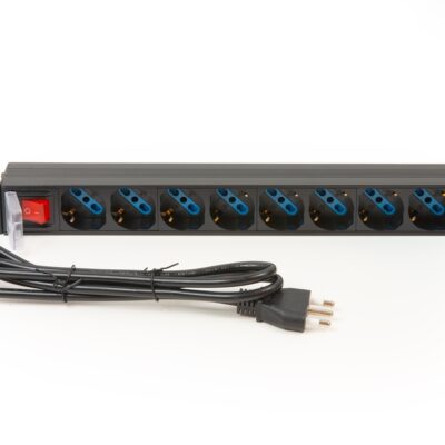 MULTIPRESA DA RACK 19″ 9 PRESE UNIVERSALI CON INTERRUTTORE SPINA ITALIANA 16A