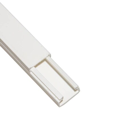 CANALINA PASSACAVI ADESIVA IN PVC MM 15×10 MT 2 CON COPERCHIO SCORREVOLE BIANCO