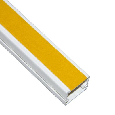 CANALINA PASSACAVI ADESIVA IN PVC MM 25×16 MT 2 CON COPERCHIO SCORREVOLE BIANCO