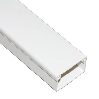 CANALINA PASSACAVI ADESIVA IN PVC MM 40×25 MT 2 CON COPERCHIO SCORREVOLE BIANCO