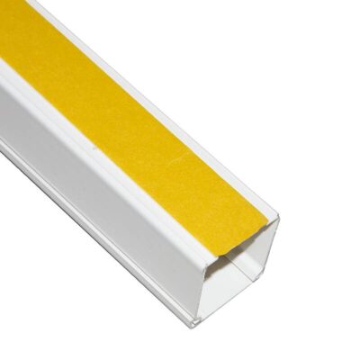 CANALINA PASSACAVI ADESIVA IN PVC MM 40×40 MT 2 CON COPERCHIO SCORREVOLE BIANCO