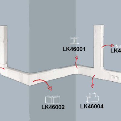 ANGOLO INTERNO REGOLABILE PER CANALINA LK46118 MM. 46X18
