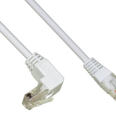 CAVO RETE UTP CAT. 5E NON SCHERMATO MT. 3 COLORE BIANCO 1 CONNETTORE 90°