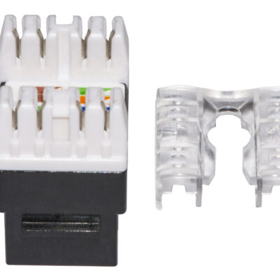 PRESA RETE KEYSTONE JACK RJ45 CATEGORIA 5E UTP COLORE NERO 180° CONTATTI DORATI 50 MICRON