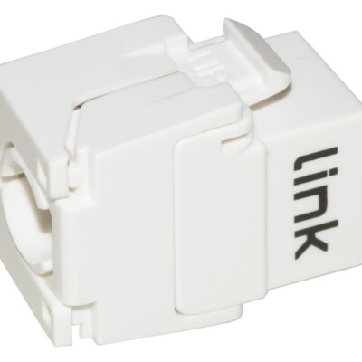 PRESA RETE KEYSTONE JACK RJ45 CATEGORIA 5E UTP TOOLESS COLORE BIANCO 180° CONTATTI DORATI 50 MICRON