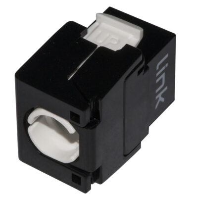PRESA RETE KEYSTONE JACK RJ45 CATEGORIA 6A UTP TOOLESS COLORE NERO 180° CONTATTI DORATI 50 MICRON