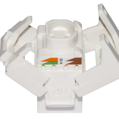 PRESA RETE KEYSTONE JACK RJ45 CATEGORIA 6A UTP TOOLESS COLORE BIANCO 180° CONTATTI DORATI 50 MICRON