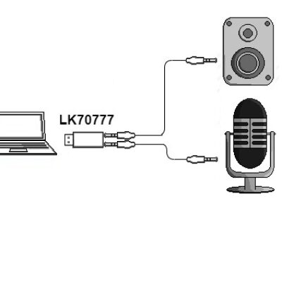 ADATTATORE USB-AUDIO PER MICROFONO, CASSE O CUFFIE