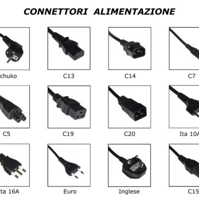 CAVO ADATTATORE DI ALIMENTAZIONE PRESA SCHUKO TEDESCA FEMMINA – IEC C14 MASCHIO MT 1,50