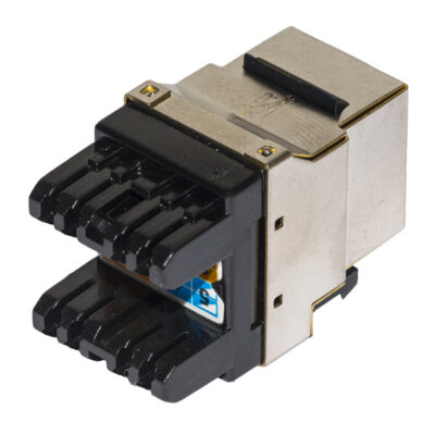 INSERTO JACK SCHERMATO RJ45 8 POLI CAT 5E 180° PER RETI