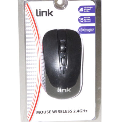 MOUSE WIRELESS 3 TASTI NERO RICEVITORE USB 1000 DPI