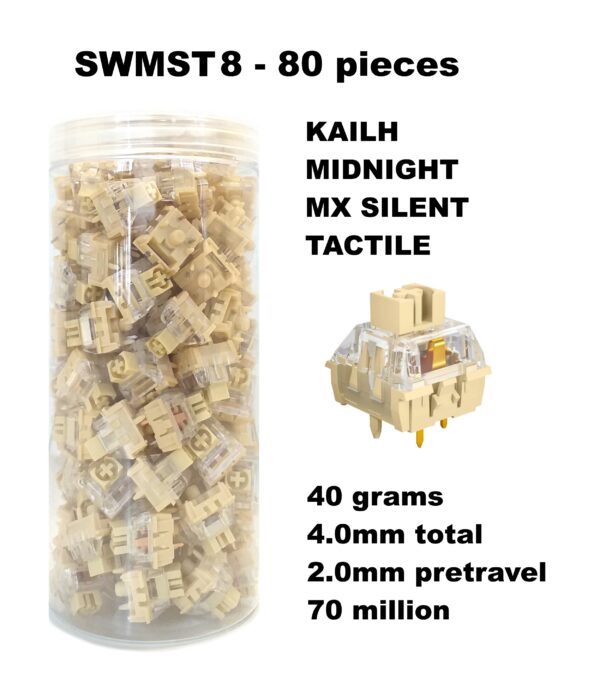 Set 80 sottotasti switch Kailh Midnight MX Silent Tactile